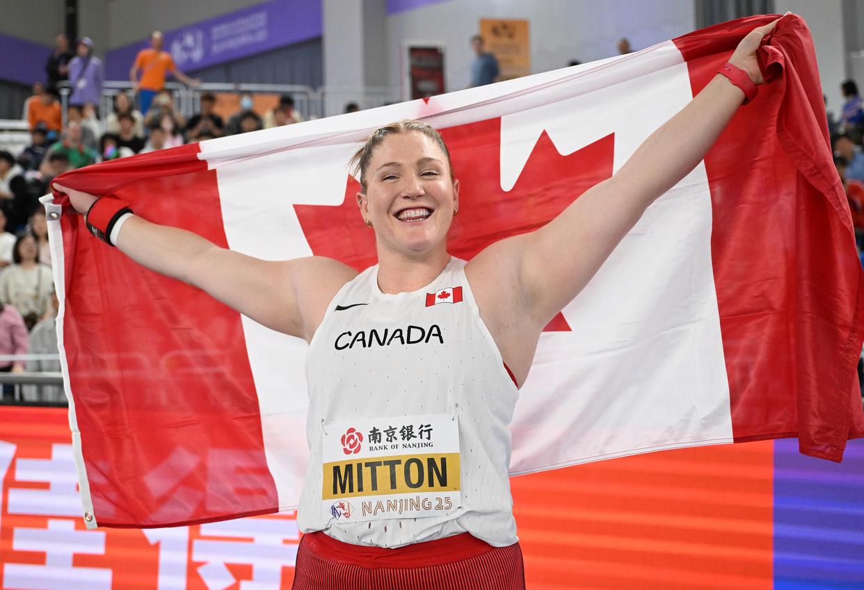 乌克兰选手在铅球比赛中获胜 乌克兰选手在铅球比赛中获胜